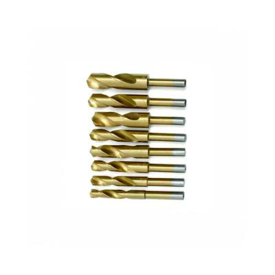 China Titanium Coated Metal Drilling 8Pcs 1/2 Silver And Deming HSS Drill Bits Set In Aluminum Case for sale