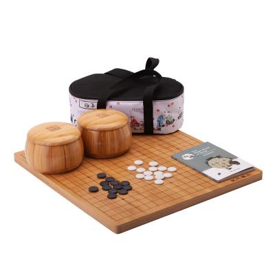 China Dual-function vanish weiqi game set 19*19 board bamboo customizable bowls fine porcelain ceramic stones for Brain Educational for sale