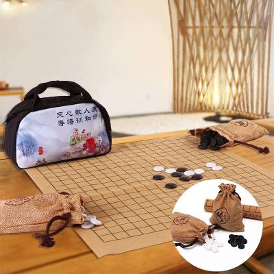 China Gomoku glass educational toys 19*19 leather go china weiqi/go board 361 fine stones ceramic baduk chinese chess for sale