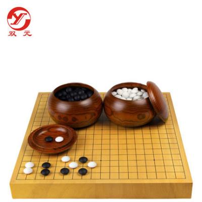 China Fine bone china / ceramic Japanese shape go biconvex stones with wood board fine porcelain ceramic stones intellectual board game go weiqi set for sale