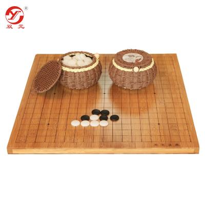 China 13/19 Lines Double Sided Board Go Weiqi Game Set 19*19 Bamboo Board Bowls Customizable Handmade Woven Ntellectual Fine Ceramic Stones Board Game for sale