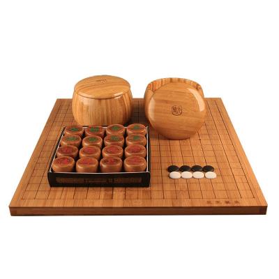 China Dual-function go weiqi chinese chess set 19*19 lines bamboo go board customizable bamboo bowls stones and fine ceramic xiangqi pieces for sale