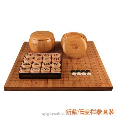 China Double Function Chess Board Bamboo Ceramic Pieces Go Game and Beech Wood Chinese Go Game Chess Set for Kids for sale