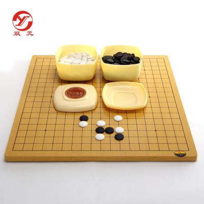 China 13/19 Lines weiqi MDF 1.6 Panel Plastic Cases Ceramic Baduk Double Sided Thick Square Board ABS Dual Function Fine Go Game weiqi Game Set for sale