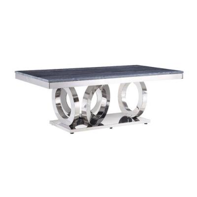 China Manufacturer Price Marble Home Modern Light Luxury Living Room Stainless Steel Tea Table for sale