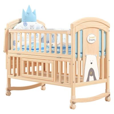 China Modern Factory Directly Supply Solid Wood Multifunctional Splicing Children's Cradle Bed for sale