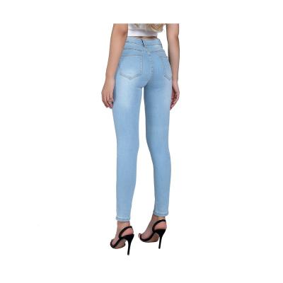 China Breathable Cotton Polyester Color Fade Proof Plus Size 2021 High Waist Woman Jeans Pants for sale