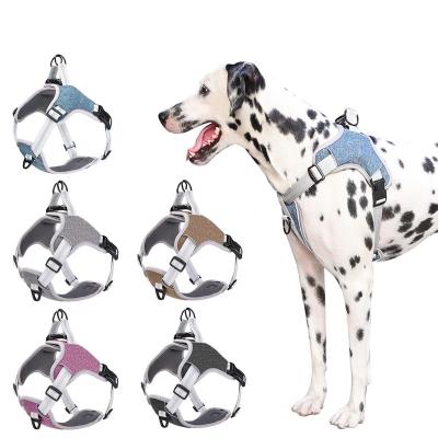 China Mesh Dog Harness Reflective Adjustable Dog Harness Pet Leash Dog Accessories Breathable Breathable Nylon Pet Collar Leash for sale