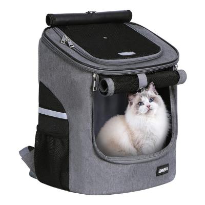 China Cat Carrying Bag Portable Outdoor Large Capacity Mesh Dog Backpack Foldable Travel Pet Carrier Portable Breathable Dog Backpack for sale