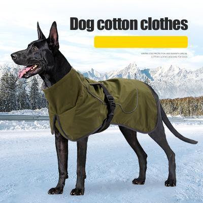 China Stocked Large Dog Clothes Warm Vest Jacket Winter Pet Waterproof Dog Coat Clothes For Large Dog Golden Retriever Labrador Cloth for sale