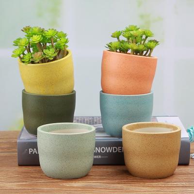 China Retro flower vase flower pot cartoon plants desktop ornaments small size succulent pot floral creative crafts for sale