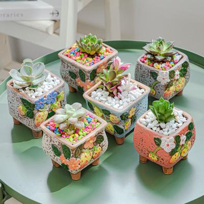 China Creative Cartoon Personality Small Flower Potted Plant Potted Plant Nursery Planter Home Office Ceramic Succulent Decoration for sale