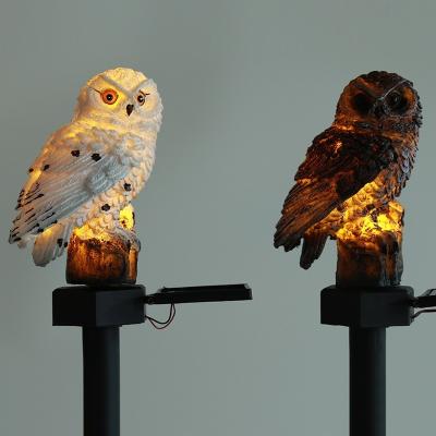 China Traditional Solar Powered LED Lights Unique Outdoor Solar Ornament Lamp Owl Animal Pixie Lawn Lamps Garden Christmas Lights for sale