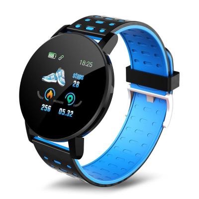 China 2021 New Hot Sale Amazon Touch Color Screen Smart Watch Alarm Clock 119 Plus Watch with Heart Rate Monitor and Blood Pressure Monitor for sale