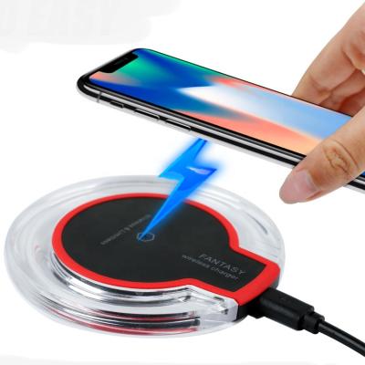 China 5W QI Wireless Charging Mobile Phone 2020 Hot Selling Fast Charging Qi K9 Wireless Charger Crystal Charging Board Wirelesscharger for sale