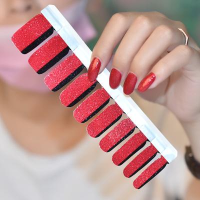 China Easy Apply Color Personality Eco-friendly Nail Sticker Nail Wraps 100% Nail Polish Strips for sale