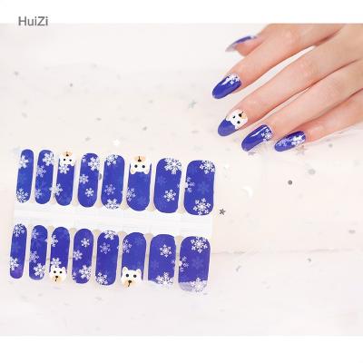 China Easy Apply& Self Adhesive Nail Art Decoration Glitter Snowflake Nail Stickers Full Cover Eco-friendly Nail Polish Sticker for sale