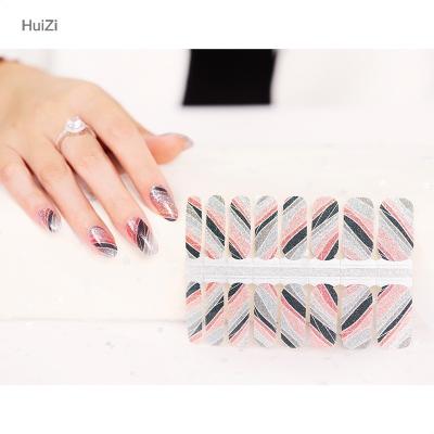 China Easy Apply Nail Art Glitter Huizi Custom Nail Wraps 2022 Nail Supplies for sale