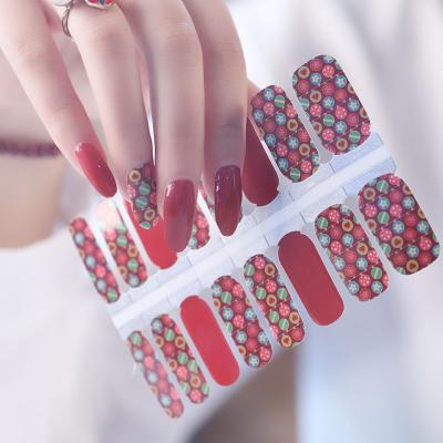 China Easy Apply New Products Manicure Colorful Flower Nail Art Decoration Nail Polish Sticker Strips Nail Wraps for sale