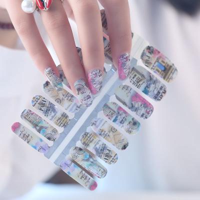 China Easy Apply Beauty Card Nail Art Decoration Funny Nail Polish Sticker Strips Nail Wraps for sale