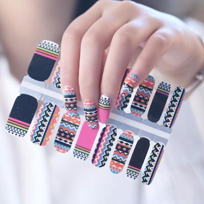 China Easy Apply Latest Full Cover Custom Brand Nail Art Supplies Nail Polish Sticker Strips Nail Wraps for sale