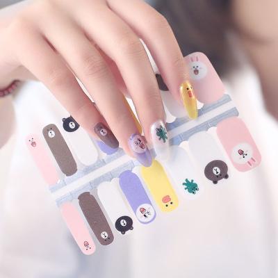 China Easy Apply Self-adhesivenail Wraps 16pcs Cute Animals Design Nail Polish Stickers, Nail Art, Nail Wraps for sale