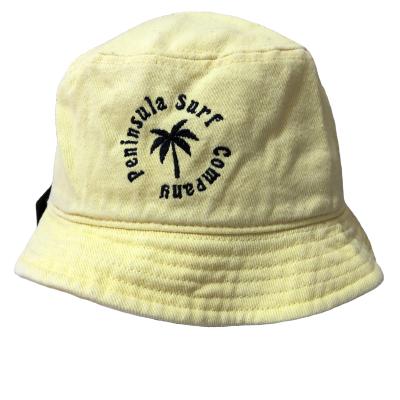 China CUSTOM LOGO cotton denim bucket hat outdoor sunshade fisherman hats for women for sale