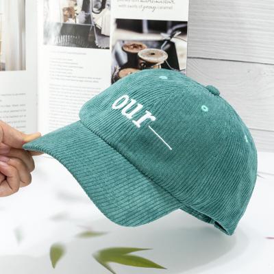 China COMMON Wholesale Hat and Hat Manufacturers Letter Embroidery Corduroy Baseball Cap Winter Sports Hat for sale