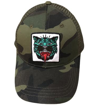 China Wholesale JOINT Embroidery Mesh Tiger Hat Polyester Patch Summer Back Baseball Cap For Adults for sale