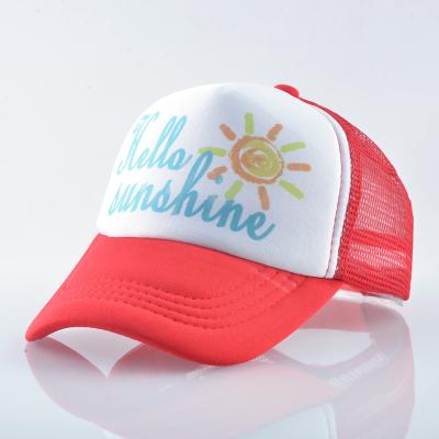 China JOINT Print Mesh Wholesale Sun Hat Polyester Summer Patch Back Baseball Cap For Kids for sale