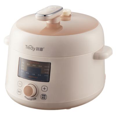 China Hotel 2.5L Multifunctional Double Cap Steamer Hot Electric Pressure Cooker Pink New Design Household Small Portable Cooker Size for sale