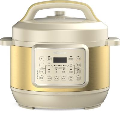 China Hotel 5.5L Multifunctional Hot Pot and Steamer Double Cap Electric Pressure Cooker New Design Household Portable Small Size White Cooker for sale