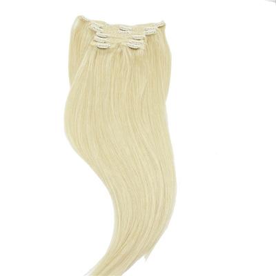 China Silky Straight Hair Extension Indian Hair Clip in Inches Pulled Straight 150g Blonde Hair Extensions Double 20 7 Pieces for sale