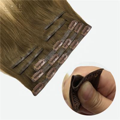 China Silky Straight Most Popular Balayage Remy Seamless Clip In Natural Hair Extension for sale