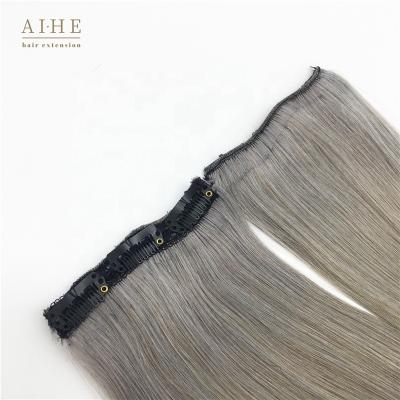 China Silky Straight Most Popular Gray Straight Clip In 100% Natural Hair Extension for sale