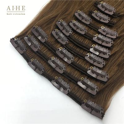 China Clip-ins Silky Straight Hair Extension Silky Soft Natural Brown for sale