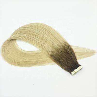 China High Quality Ombre Brazilian Blonde Silky Straight Wave Invisible Tape In Hair Extension for sale