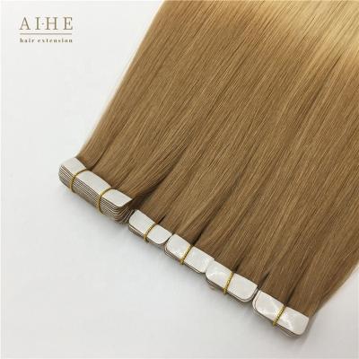 China Cheap Real Brazilian Silky Straight Blonde Micro Balayage Good Quality Mini Wave Tape Hair Extensions for sale