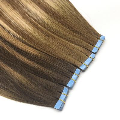 China Factory Price Silky Straight Balayage Double Drawn Wave Tape Hair Extension for sale