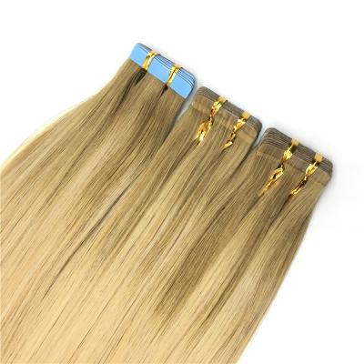 China Best Selling Products Silky Wave Blonde Russian Mini Straight Tape In Hair Extension for sale