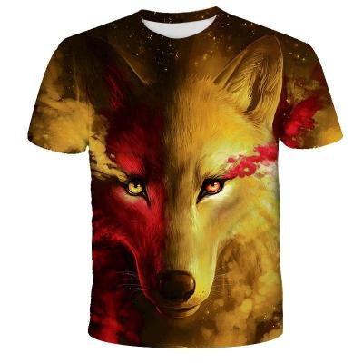 China Anti-wrinkle masks custom print unisex custom logo graphic printed 3d t-shirts for men wolf style for sale