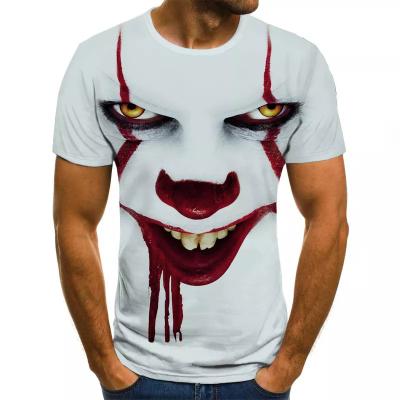 China new Anti-wrinkle men's t-shirt sketch clown 3D printed sublimation t-shirt for men for sale