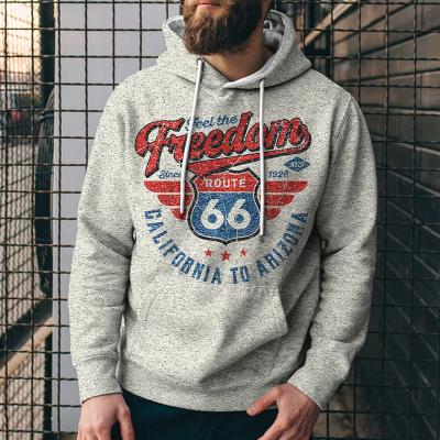 China 2021 Anti-wrinkle Route 66 Polyester 3D Digital Sublimation Printing High Quality Route 66 Long Sleeve Pullover Hoodies for sale