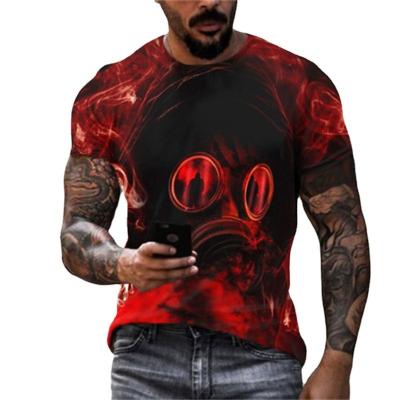 China Custom Print Summer 3D Print Cartoon Fashion Men's Short Sleeve Polyester Anti-Wrinkle Skull T-Shirts Short T-Shirt for sale