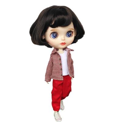 China New Cute Blythe Pants Suit 1/6 Girl Doll Clothes Customize High Quality Doll Clothes for sale