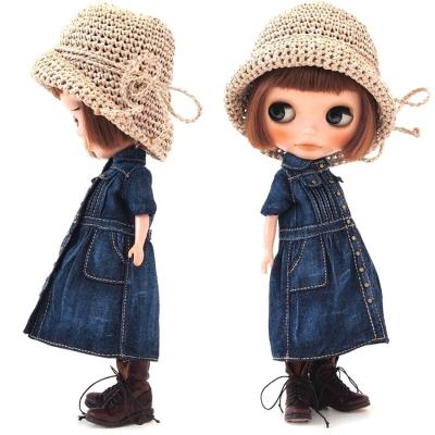 China Cute Factory Directly Sell Custom Handmade Blythe Doll Clothes Bjd Fashion Denim Jacket Accessories for sale