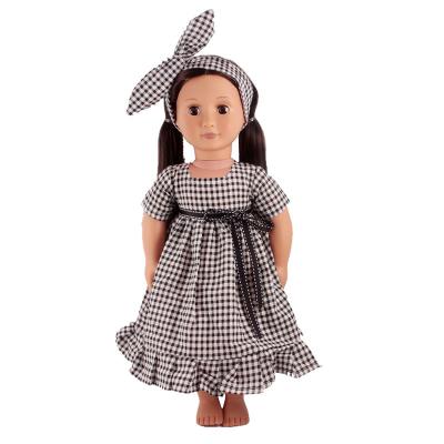 China Verified New 18 Inch Handmade American Doll Dress Fashionable Black Chinese Dress Manufacturer Customizes Doll Clothes for sale