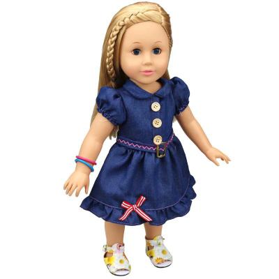 China New 18 Inch Doll Dress American Handmade Lattice Skirt High Quality Design Doll Clothes for sale