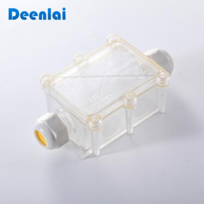 China Decorative PC Plastic Two Way IP68 Standard Transparent Waterproof Electrical Junction Box For Street Lights for sale