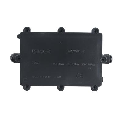 China pp outdoor size junction box 192*124*70mm ip68 waterproof electrical enclosure terminal box with two glands for sale